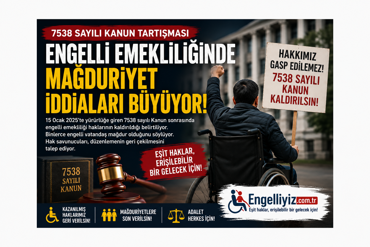 7538 Sayılı Kanun Tartışması: Engelli Emekliliğinde Mağduriyet İddiaları Büyüyor