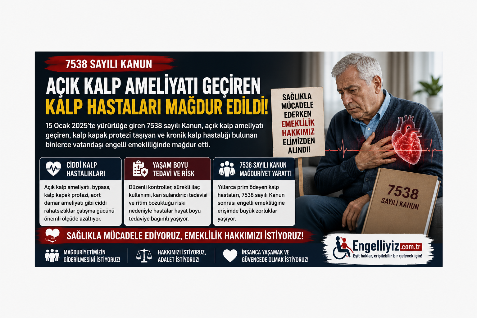 7538 Sayılı Kanun Açık Kalp Ameliyatı Geçiren Kalp Hastalarını Mağdur Etti