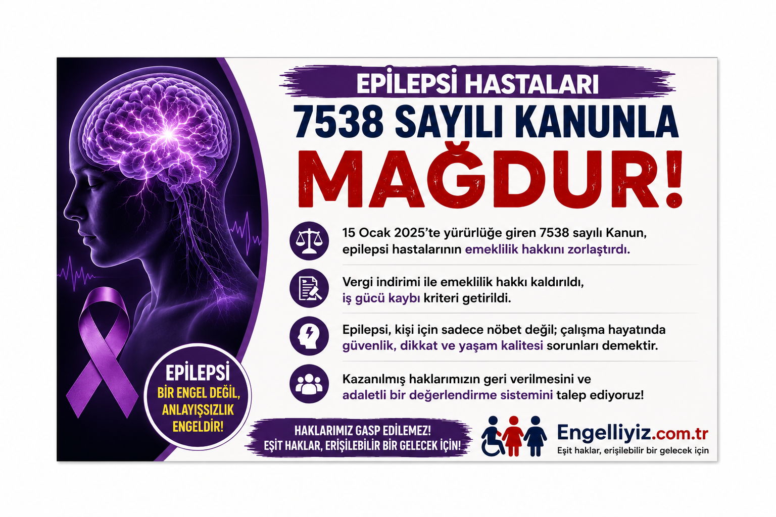 Epilepsi Hastaları 7538 Sayılı Kanunla Mağdur Oldu: Engelli Emekliliğinde Hak Kayıpları Gündemde