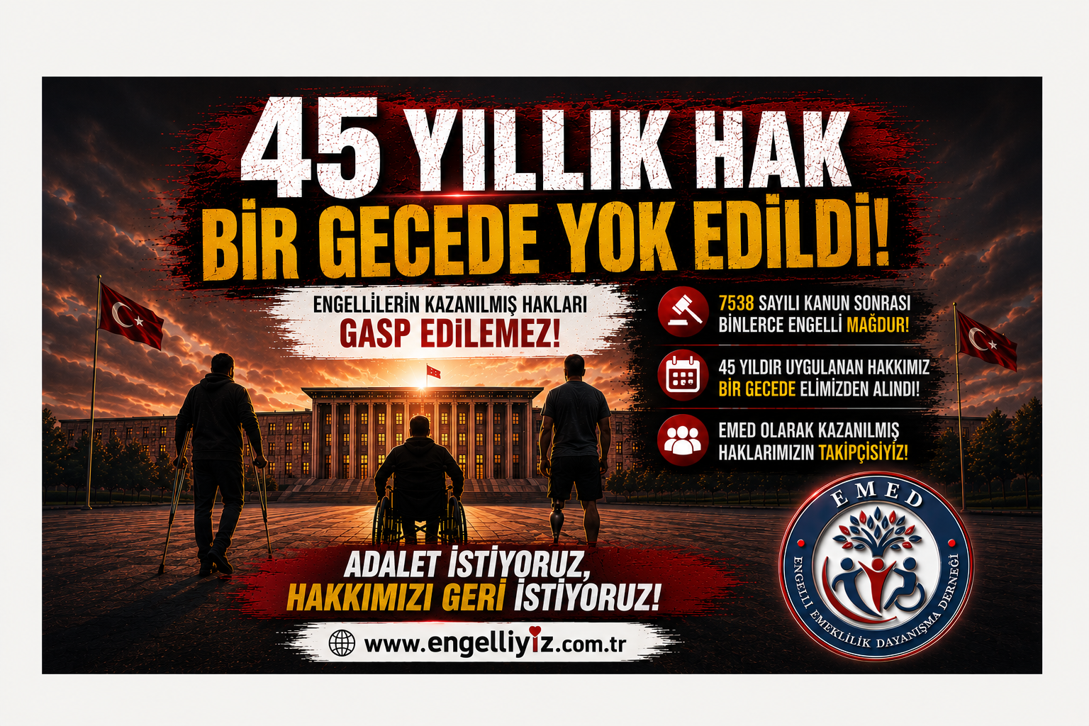 Binlerce Engelli Tek Ses Oldu: "Emeklilik Hakkımızı Geri İstiyoruz!"