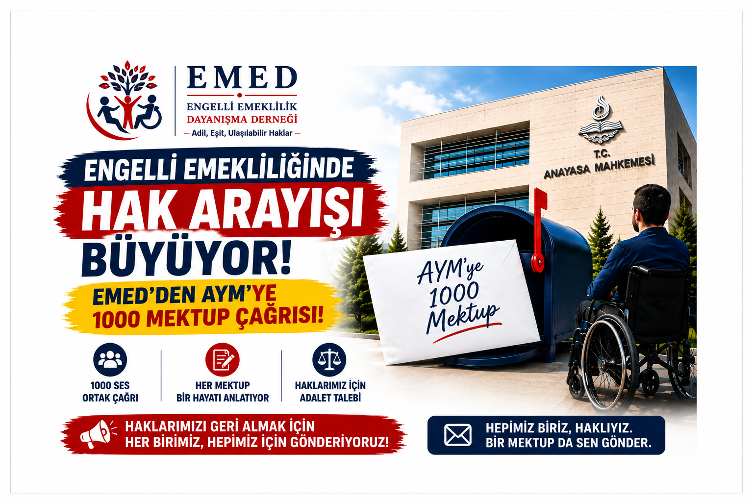 Engelli Emekliliğinde AYM’ye 1000 Mektup Çağrısı | E.2025/78